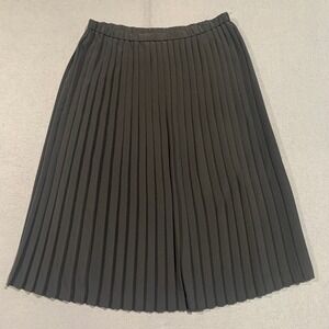 Da-Rue‎ of California Vintage Black Pleated Midi Skirt Elastic Waist Size 14 USA